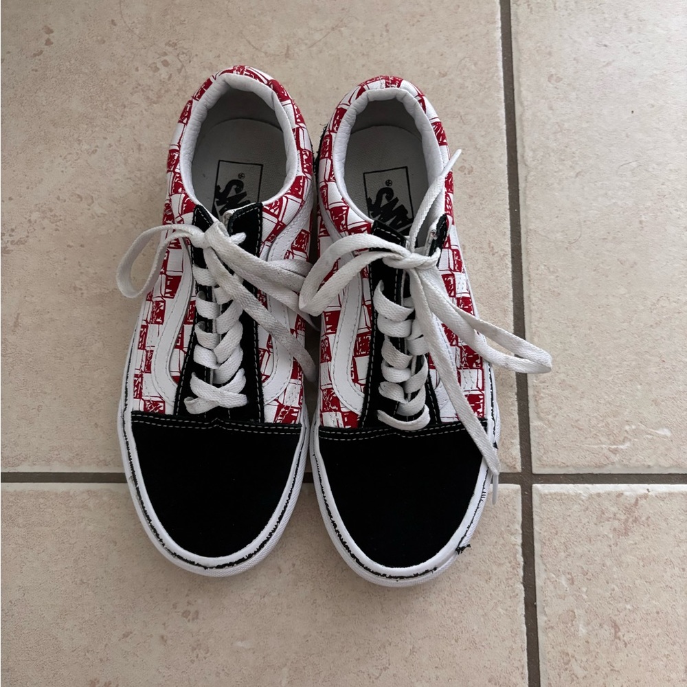 Vans Black and Red Checkerboard Sneakers